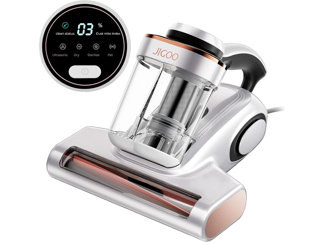 JIGOO J300 Bed Vacuum Cleaner, Dust Sensor, Pet Hair, UV and Heat, Corded
