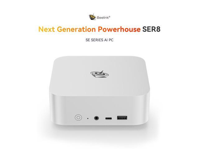 Beelink SER8 Mini PC,AMD Ryzen 7 8845HS 8C/16T(up to 5.1GHz),32GB DDR5 RAM 1TB NVMe PCIE 4.0 SSD,Support 4K Triple Display,AMD Radeon 780M,Gray color