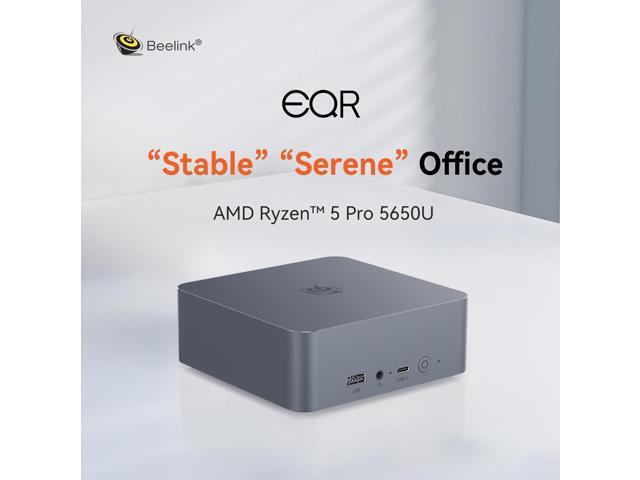 Beelink EQR5 Mini PC,AMD Ryzen 5 5650U (up to 4.2GHz),16GB DDR4 RAM 500GB NVMe PCIE 3.0x4 SSD,AMD Radeon 1800MHz,Support 4K Dual Display,Dual 1000M...