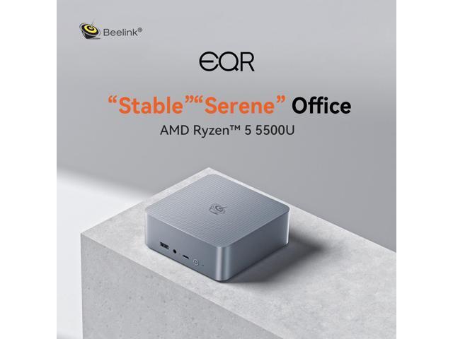 Beelink EQR5 Mini PC, AMD Ryzen 5 5500U(7nm, 6C/12T) up to 4.0GHz, Mini Computer 16GB DDR4 RAM 500GB PCIe3.0x4 SSD, Micro PC 4K@60Hz Dual HDMI...