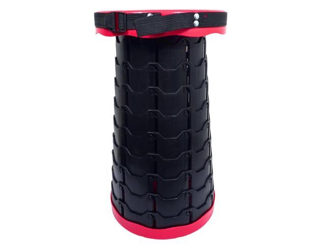 BAKOD Retractable Folding Camping Stool, Portable Telescopic Stool Chair Lightweight Collapsible Stool for Camping, Fishing, Hiking, BBQ RED