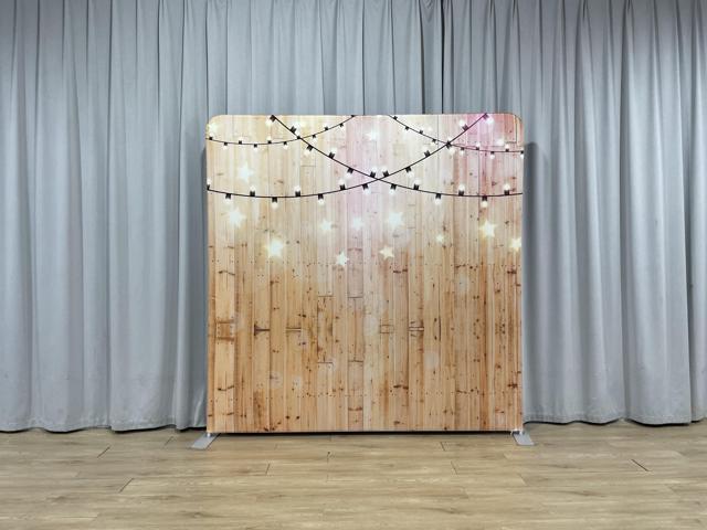 Bakod String Lights Stars on Wood Pillow-case Cover Tension Fabric Display Backdrop w/ 8ftx8ft Frame