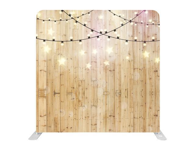 Bakod String Lights Stars on Wood Pillow-case Cover Tension Fabric Display Backdrop w/ 8ftx8ft Frame