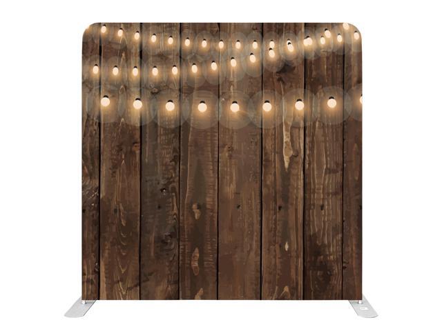 Bakod String Lights on Wood Pillow-case Cover Tension Fabric Display Backdrop w/ 8ftx8ft Frame
