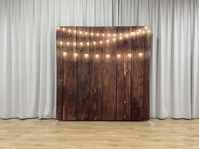 Bakod String Lights on Wood Pillow-case Cover Tension Fabric Display Backdrop w/ 8ftx8ft Frame