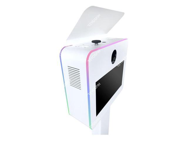 BAKOD Glamify Photo Booth Shell Starter Package with 19' Touch Monitor, 2 Internal Flash, Power Strip, and Road Case - WHITE