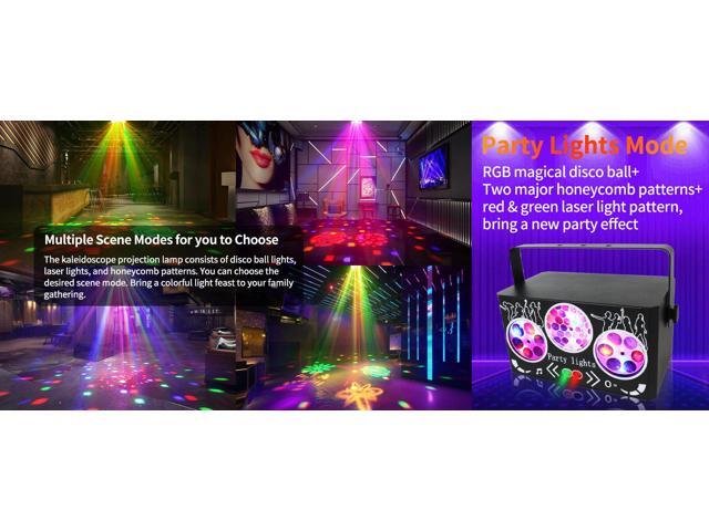 BAKOD Kaleidoscope Gobo LED Party Light Sound Activated & Remote Controlled for DJ, Disco, Party, Club, Bar, Parties