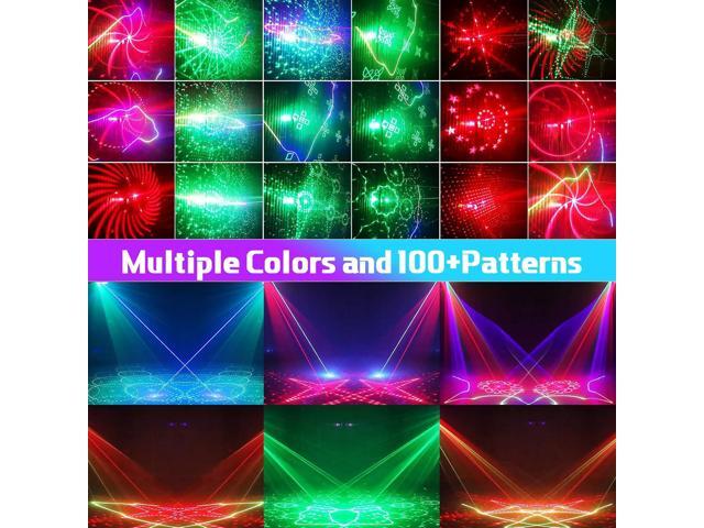 BAKOD 12 Beam LED Rave Light Sound Activated Party Stage Lighting with Strobe & Moving Beams DJ Disco Stage Light for Parties, Events, Clubs