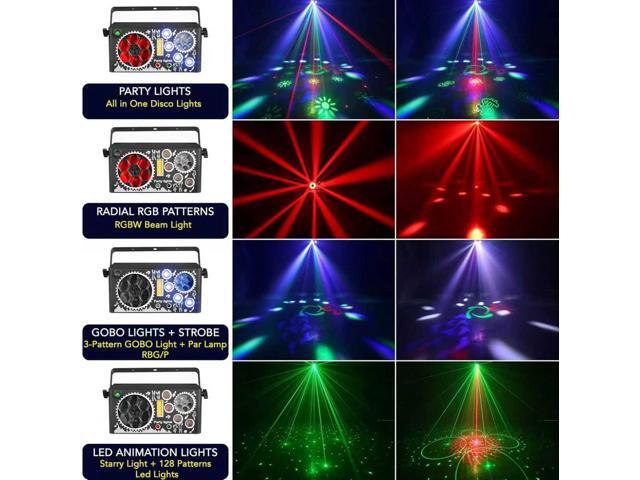 BAKOD 7-in-1 World Window Party Light LED + Laser + GOBO DJ Light with Sound & DMX Control for DJ, Disco, Party, Club, Bar, Parties