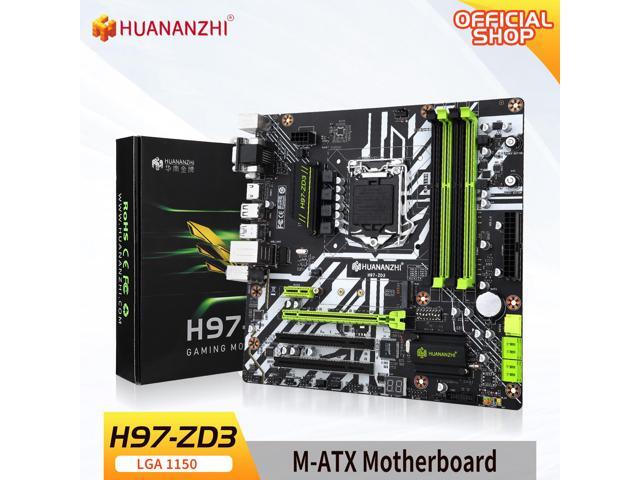 HUANANZHI H97 ZD3 H97 motherboard LGA 1150 M-ATX SATA3 USB3.0 NVME NGFF M.2 SSD support non-ecc RAM core i3 4130 i5 4460 i7 4770