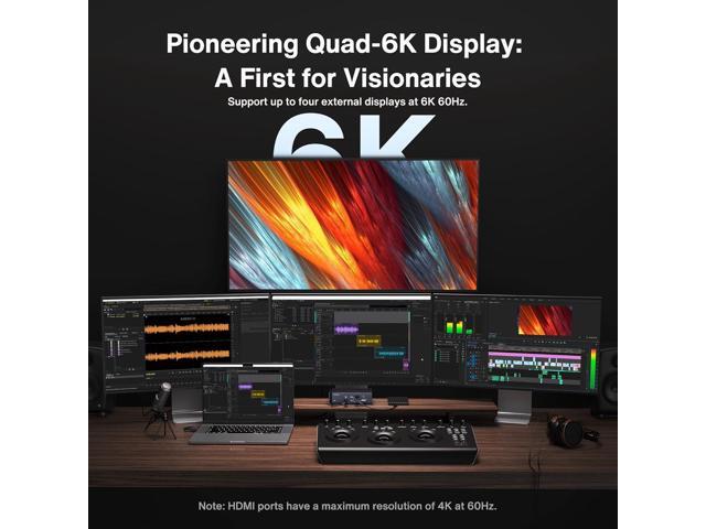 iVANKY FusionDock Max 1 Compatible with Thunderbolt 4, 20-in-1 Quad 6K@60Hz Monitor MacBook Docking Station, 40Gbps Dock for Mac M1/M2/M3 Pro/Max