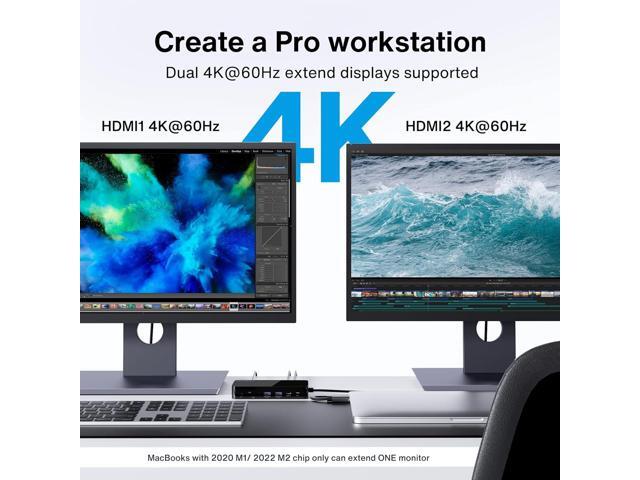 iVANKY FusionDock 1 Docking Station with 150W Power Adapter, 12-in-2 Dual 4K@60Hz Monitor Dock for MacBook M1/M2/M3 Pro/Max Display Dock