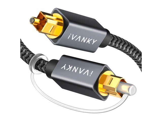 iVANKY 3M/10FT Digital Optical Audio Cable S/PDIF Toslink Fiber Optic Cord Braided Gold-Plated Connectors CL3 Rated for TV Home Cinema Soundbar...