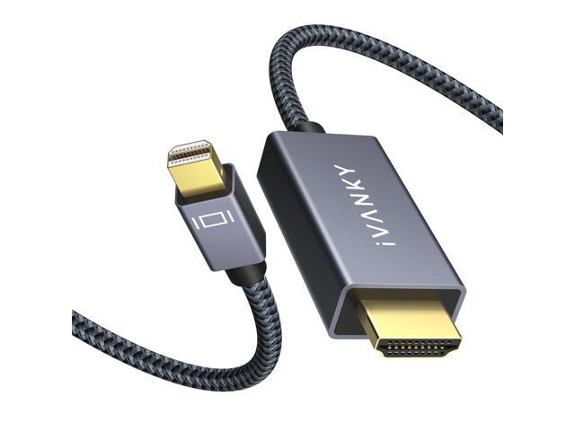 iVANKY 6FT Mini DisplayPort to HDMI Cable 4K@30Hz Thunderbolt to HDMI Cord Braided Aluminum Shell with Premium Chip for MacBook Air Pro Surface Pro...