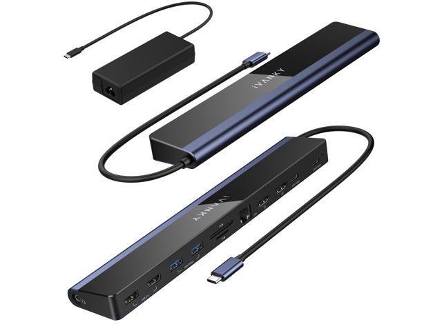 iVANKY 12-in-1 USB-C Thunderbolt 3/4 Docking Station with 100W Power Adapter, 85W PD Charging, Dual 4K HDMI, USB 3.0, Gigabit Ethernet, SD/TF Card...