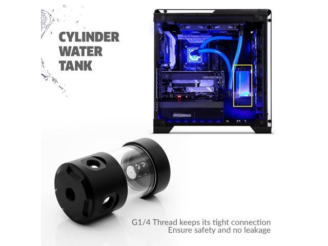 Dracaena 100mm G1/4 Holes, 50-55mm OD Cooling Acrylic Ball Water Reservoir, Water Tank with Metal Cover, Multi outlets for Computer Water Cooling...