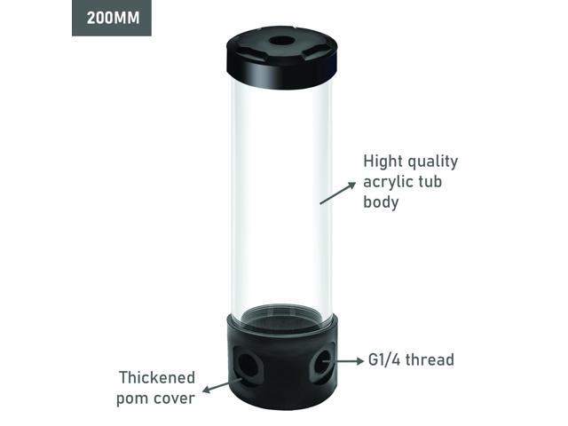 Dracaena. io 200mm G1/4 Holes, 55mm OD Cooling Acrylic Ball Water Reservoir, Water Tank with Metal Cover, Multi outlets for Computer Cooling System