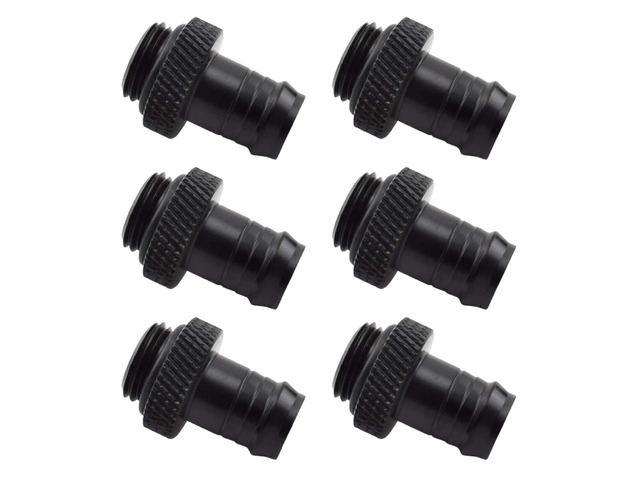 dracaena. io 12 Pack of G1/4' thread to 3/8' Barb Fitting for Soft Tubing, PC Water Cooling System Soft Tube Connectors, Black
