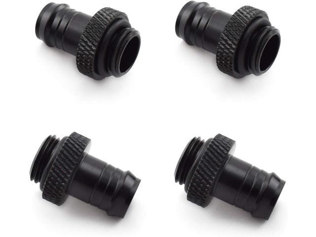 dracaena. io 6 Pack of G1/4' Thread to 3/8' Barb Fitting for Soft Tubing, PC Water Cooling System Soft Tube Connectors, Black