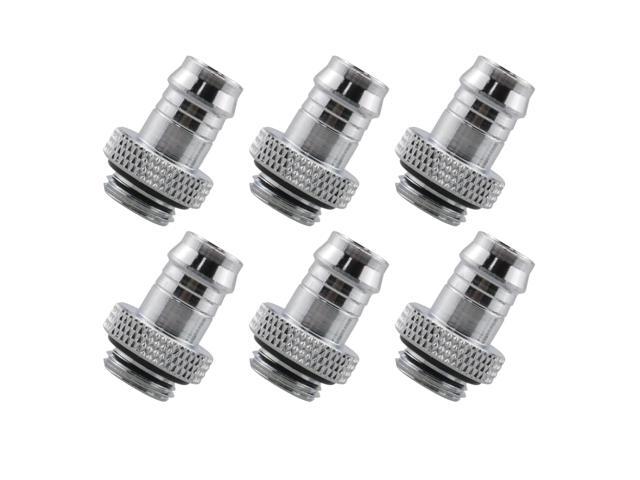 dracaena. io 12 Pack of G1/4' thread to 3/8' Barb Fitting for Soft Tubing, PC Water Cooling System Soft Tube Connectors, Silver