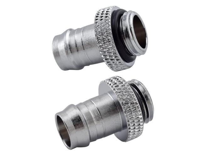 dracaena. io 6 Pack of G1/4' thread to 3/8' Barb Fitting for Soft Tubing, PC Water Cooling System Soft Tube Connectors, Silver