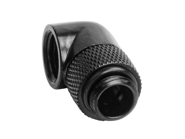 dracaena. io 2 pack G1/4' thread Male to Female Extender Fitting, 90° Rotary Fitting Adapter Connector for Computer Water Cooling System, Black