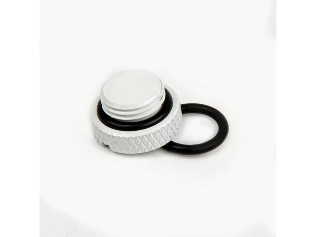dracaena. io 6 pack G1/4' thread, Thin water Stop Plug Fitting with Coin Slot for Computer water cooling System, durable brass/copper material, White