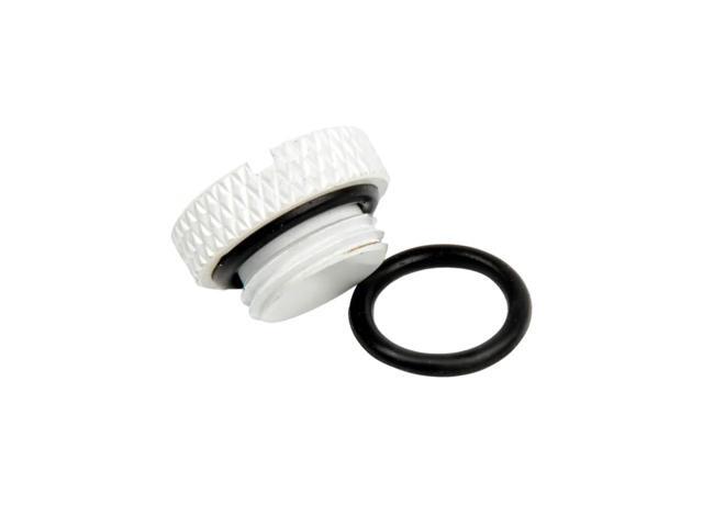 dracaena. io 6 pack G1/4' thread, Thin water Stop Plug Fitting with Coin Slot for Computer water cooling System, durable brass/copper material, White