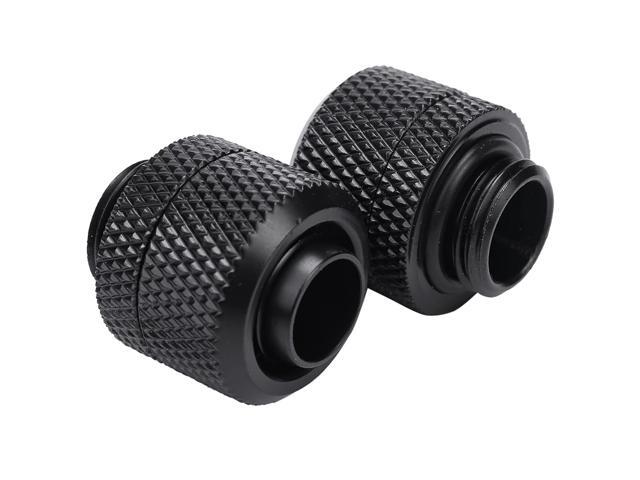 dracaena. io 2 Pack G1/4' to 3/8' ID, 5/8' OD Compression Fitting for Soft Tubing, Black, 0.9' Length, Desktop Computer Water Cooling System Fitting