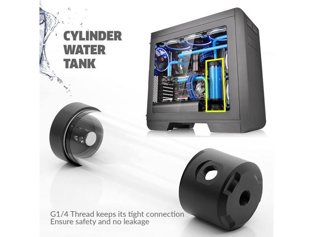 Dracaena. io 200mm G1/4 Holes, 55mm OD Cooling Acrylic Ball Water Reservoir, Water Tank with Metal Cover, Multi outlets for Computer Cooling System