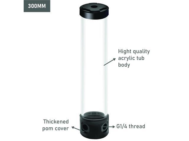 Dracaena. io 300mm G1/4 Holes, 55mm OD Cooling Acrylic Ball Water Reservoir, Water Tank with Metal Cover, Multi outlets for Computer Cooling System