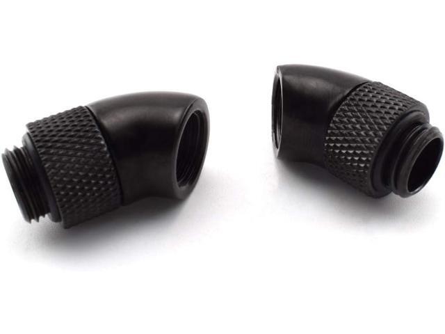 dracaena. io 12 pack G1/4' thread Male to Female Extender Fitting, 45° Rotary Fitting Adapter Connector for Computer Water Cooling System, Black