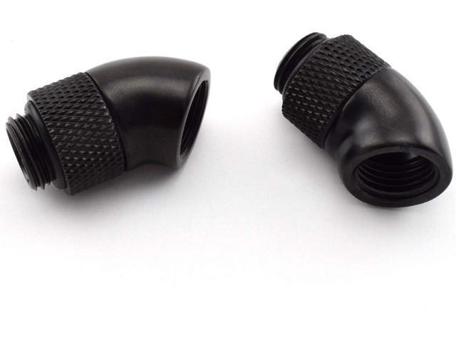 dracaena. io 12 pack G1/4' thread Male to Female Extender Fitting, 45° Rotary Fitting Adapter Connector for Computer Water Cooling System, Black