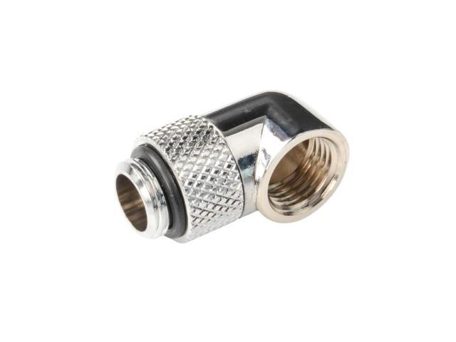 dracaena. io 2 pack G1/4' thread Male to Female Extender Fitting, 90° Rotary Fitting Adapter Connector for Computer Water Cooling System, Silver