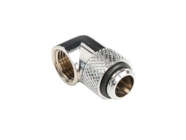 dracaena. io 2 pack G1/4' thread Male to Female Extender Fitting, 90° Rotary Fitting Adapter Connector for Computer Water Cooling System, Silver