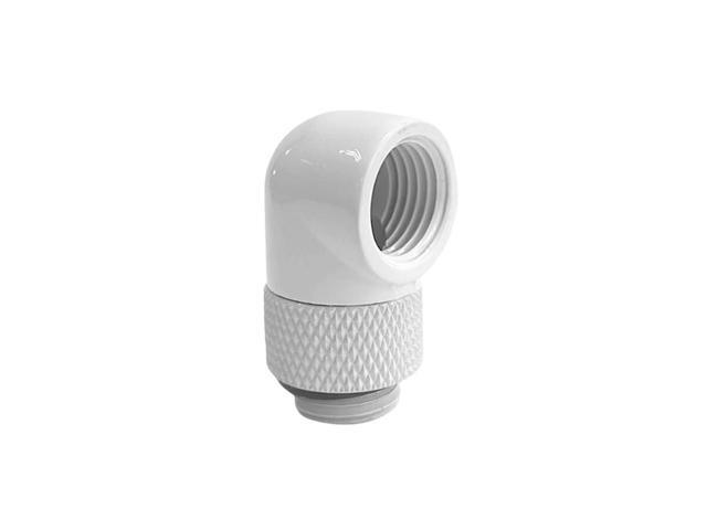 dracaena. io 2 pack G1/4' thread Male to Female Extender Fitting, 90° Rotary Fitting Adapter Connector for Computer Water Cooling System, White