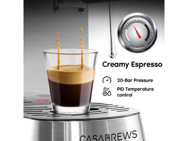 Casabrews 20 Bar Espresso Machine Coffee Maker W/ Powerful Steam Wand Stainless Steel, Silver