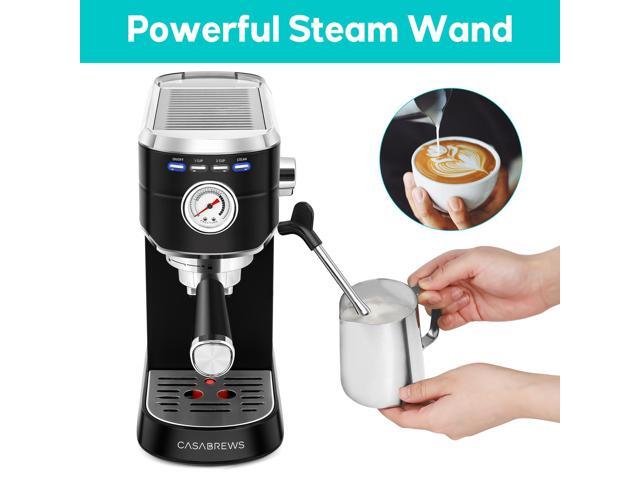 Casabrews 20 Bar Espresso Machine W/ Steam Wand, Professional Cappuccino Machine, Stainless Steel, Black