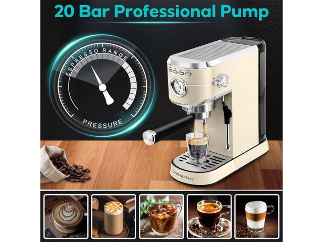 Casabrews 20 Bar Espresso machine Coffee Maker with Milk Frother, Yellow