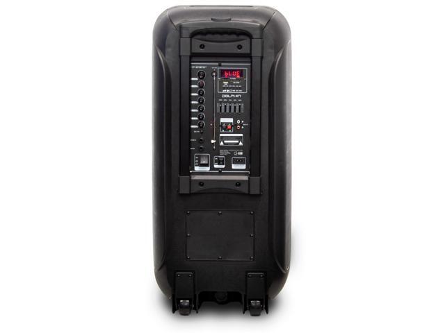 Dolphin SP-212RBT Portable Bluetooth Party Speaker with Lights and PA System with Expandable Battery