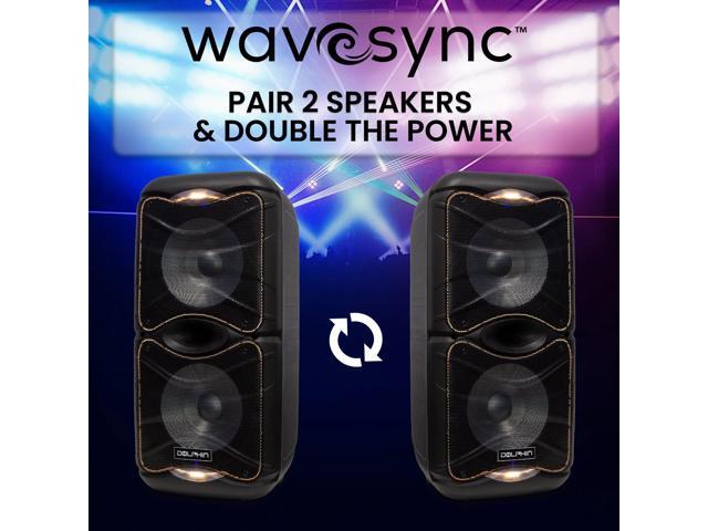 Dolphin SP-212RBT Portable Bluetooth Party Speaker with Lights and PA System with Expandable Battery
