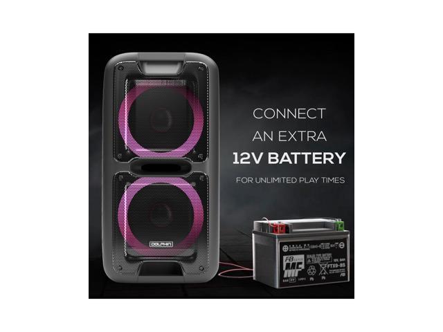 Dolphin SP-2100RBT Portable Bluetooth Speaker on Wheels with Sound Activated Light Show
