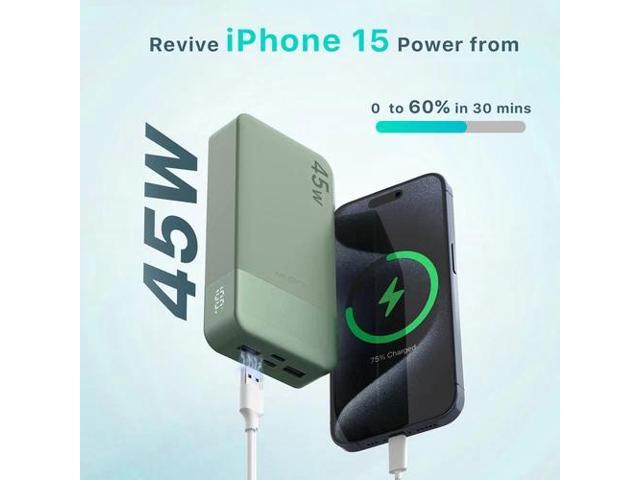 20000mAh Portable Power Bank 45W PD Charging External Battery Charger For Phone
