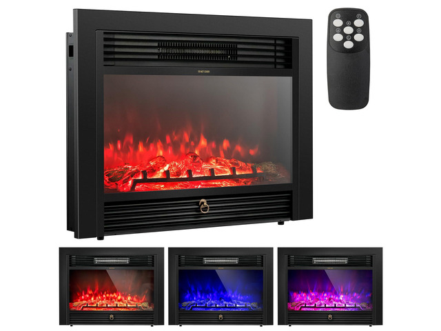 ARLIME Electric Fireplace, 28.5 Inch Firebox Heater, 750/1500W Wall Firebox with Remote Control, 3 Color Flames, 5 Brightness Settings 8H Timer,...