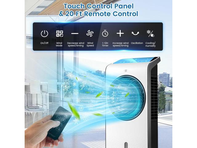 ARLIME Evaporative Air Cooler, 3-in-1 Portable Air Conditioner, AC Fan w/ 3 Modes, 24 Speeds Settings, 12H Timer & Remote Control, Swamp Cooler for...