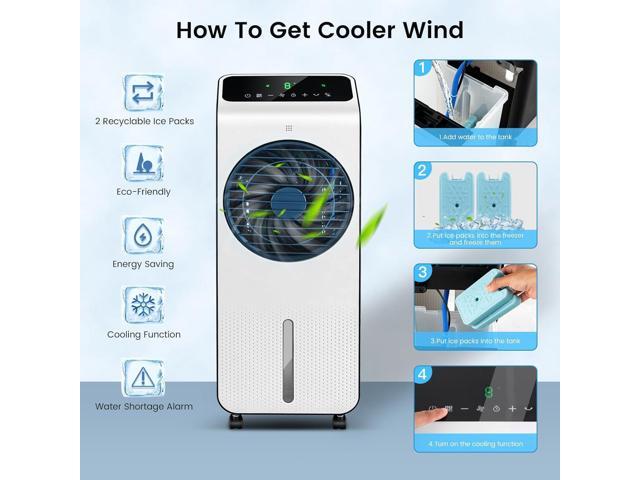 ARLIME Evaporative Air Cooler, 3-in-1 Portable Air Conditioner, AC Fan w/ 3 Modes, 24 Speeds Settings, 12H Timer & Remote Control, Swamp Cooler for...