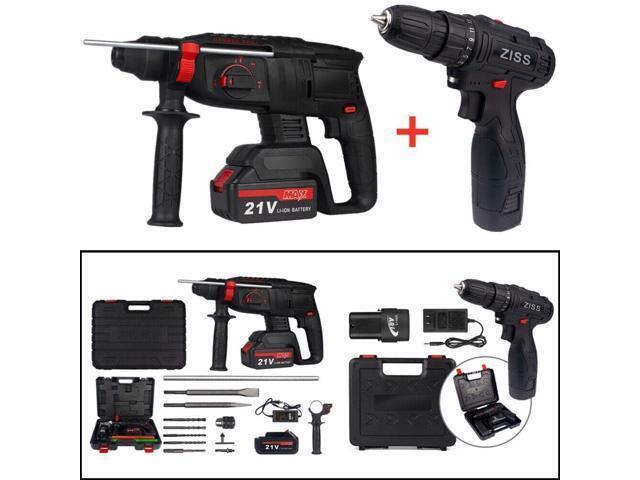 21V Electric Rotary Hammer Drill Set 16.8V Cordless Drill with Battery Charger