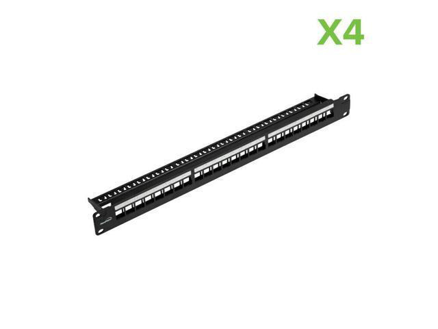 4 X Cat5e RJ45 Ethernet Network 1U Patch Panel 24-port 19'' - Empty No Wiring