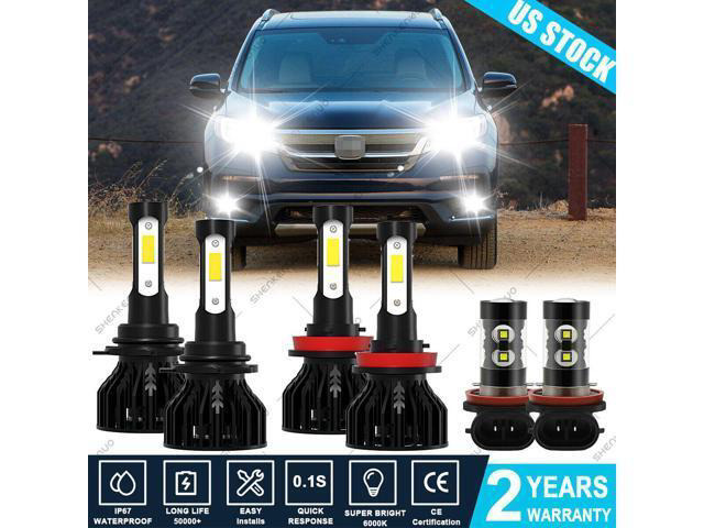 For Honda Pilot 2006-2018 Combo LED Headlight High Low Fog Light Bulbs Kit 6000K