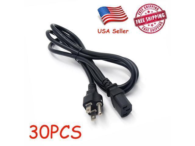 30pcs 6ft Computer PC Monitor 3 Prong Power Cord Cable IEC320 COMPUTER
